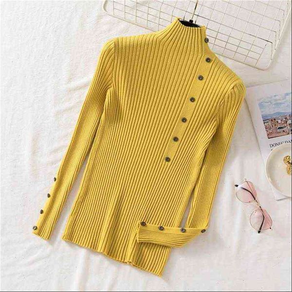 women sweaters winter clothes half turtleneck sweater and pullovers button casual slim knitwear pull femme hiver, White;black
women sweaters winter clothes half turtleneck sweater and pullovers button casual slim knitwear pull femme hiver, White;black