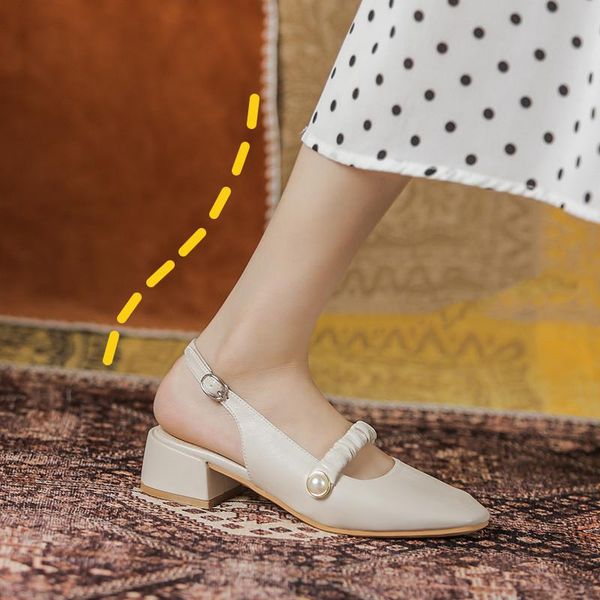slippers sandals and women 2021 summer baotou pearl thick heels chic buckle open office high, Black
slippers sandals and women 2021 summer baotou pearl thick heels chic buckle open office high, Black