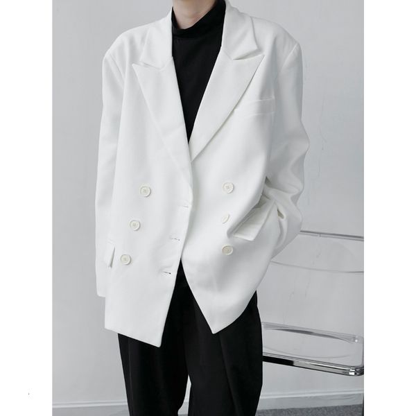 men's suits & blazers men double breasted back zipper casual loose jacket male women japan korea streetwear vintage coat outerwear usmq, White;black
men's suits & blazers men double breasted back zipper casual loose jacket male women japan korea streetwear vintage coat outerwear usmq, White;black