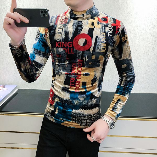 Autumn Winter New Printing Male Shirt Fashion Long Men T-shirts Games Streetwear Fine Tuning Turtleneck 99HM, Black;brown
Autumn Winter New Printing Male Shirt Fashion Long Men T-shirts Games Streetwear Fine Tuning Turtleneck 99HM, Black;brown