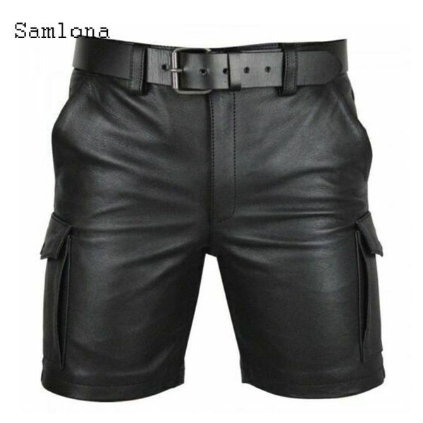 samlona men pu leather shorts summer new faux leather skinny shorts plus size 5xl male punk style zipper dance short pants, White;black
samlona men pu leather shorts summer new faux leather skinny shorts plus size 5xl male punk style zipper dance short pants, White;black