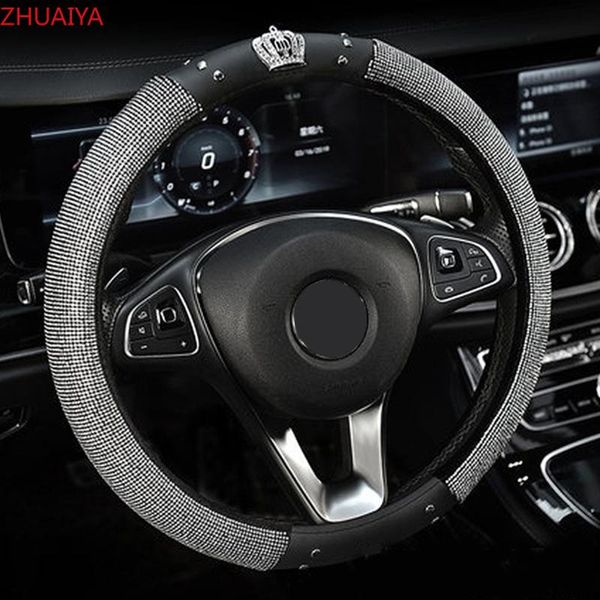 Steering Wheel Covers Diamond Leather Crown Car Cover Bling Accessories Interior For Girls Women Decoration Wholesale
Steering Wheel Covers Diamond Leather Crown Car Cover Bling Accessories Interior For Girls Women Decoration Wholesale