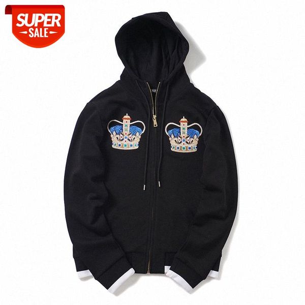 autumn and winter european american tide brand crown embroidery cardigan sweater loose long-sleeved hooded men women couple jacket #mv2j, Black
autumn and winter european american tide brand crown embroidery cardigan sweater loose long-sleeved hooded men women couple jacket #mv2j, Black