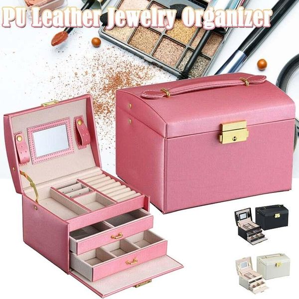 waterproof portable travel jewelry box pu leather necklace earrings storage box mirror storage with handle dust collector, Pink;blue
waterproof portable travel jewelry box pu leather necklace earrings storage box mirror storage with handle dust collector, Pink;blue