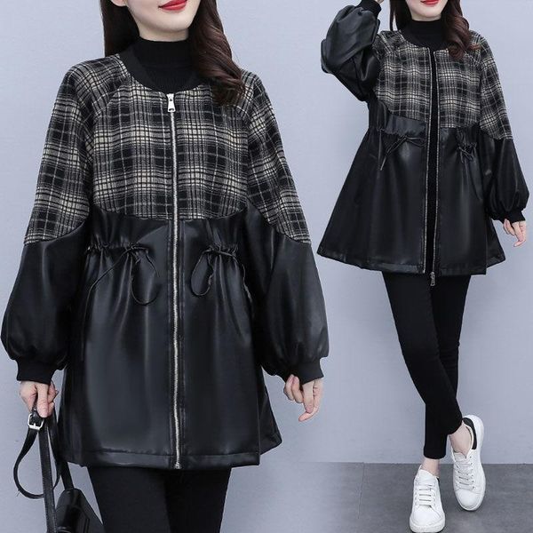 women's leather & faux spring woman jacket female casual pu loose motorcycle jackets ladies streetwear chic coat plus size 5xl q206, Black
women's leather & faux spring woman jacket female casual pu loose motorcycle jackets ladies streetwear chic coat plus size 5xl q206, Black