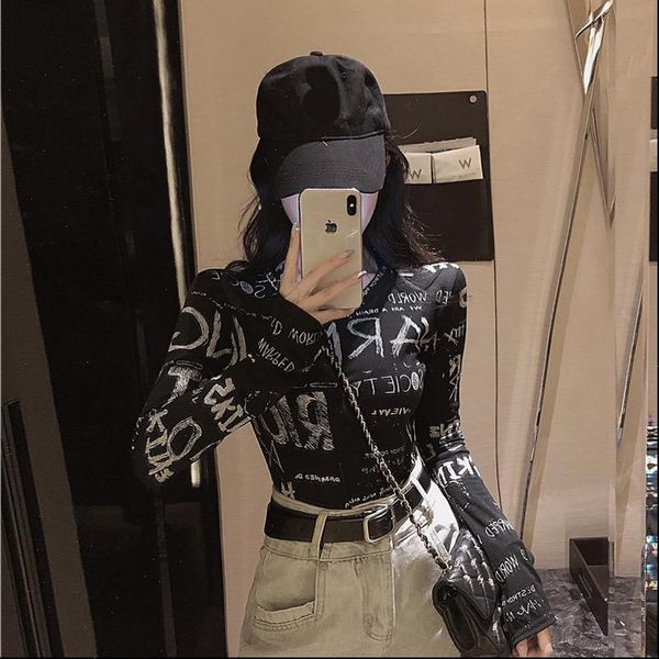 round neck trumpet sleeve t shirt female thin hip hop letter print casual fashion t shirt spring and autumn, White
round neck trumpet sleeve t shirt female thin hip hop letter print casual fashion t shirt spring and autumn, White
