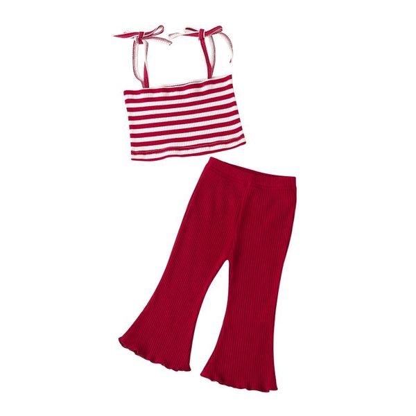 clothing sets summer kids baby girl outfits striped ribbed two-pieces set fashion belt straps crop tank +flared pants 0-24m, White
clothing sets summer kids baby girl outfits striped ribbed two-pieces set fashion belt straps crop tank +flared pants 0-24m, White
