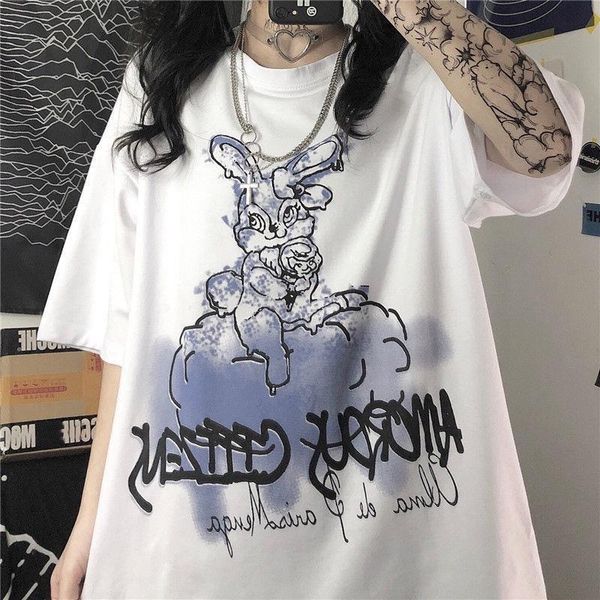 2021 summer korean harajuku bunny print loose short-sleeved t-shirt female street hip-hop o-neck casual female t-shirt women tee, White
2021 summer korean harajuku bunny print loose short-sleeved t-shirt female street hip-hop o-neck casual female t-shirt women tee, White