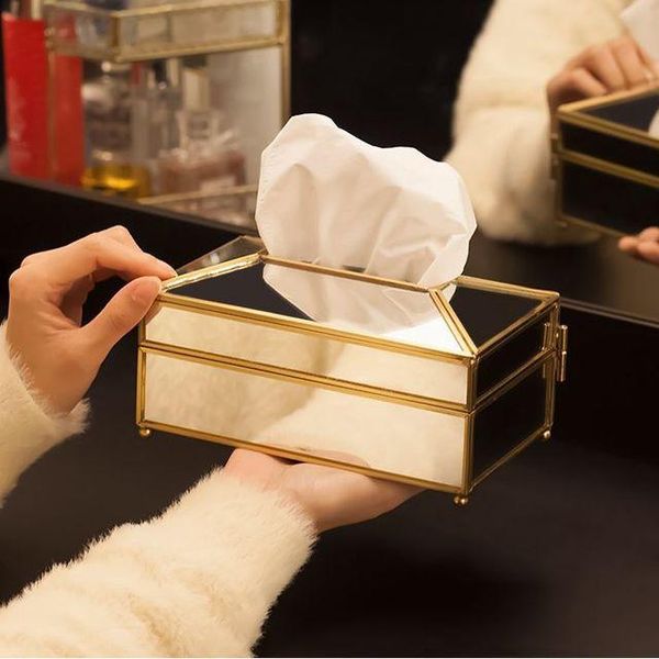 tissue boxes & napkins light and luxurious brass glass box living room household cosmetic european napkin tray
tissue boxes & napkins light and luxurious brass glass box living room household cosmetic european napkin tray