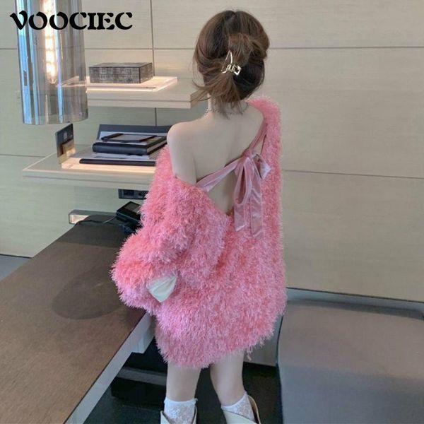 women's sweaters voociec autumn/winter woman fashion warm sweater goddess hollow long-sleeved open back bow tie, White;black
women's sweaters voociec autumn/winter woman fashion warm sweater goddess hollow long-sleeved open back bow tie, White;black