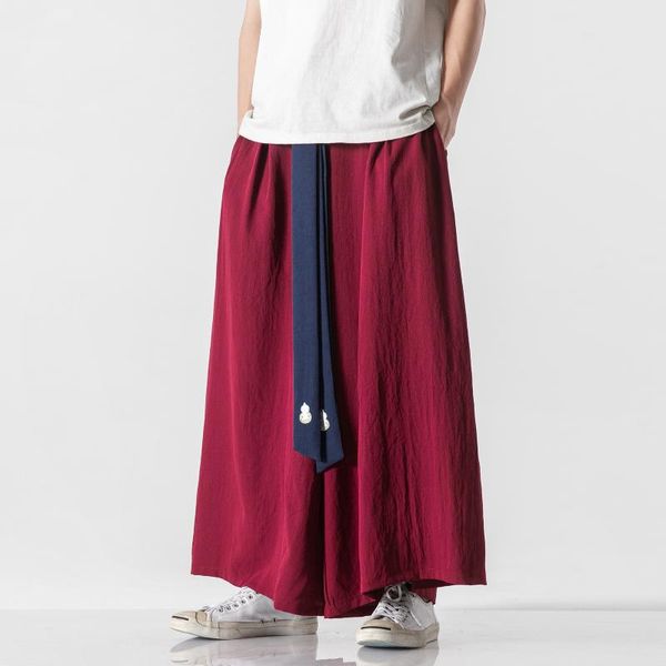 men's pants chinese vintage men wide leg loose plus size 5xl cropped trousers ribbon japanese harajuku drap casual drawstring pant, Black
men's pants chinese vintage men wide leg loose plus size 5xl cropped trousers ribbon japanese harajuku drap casual drawstring pant, Black
