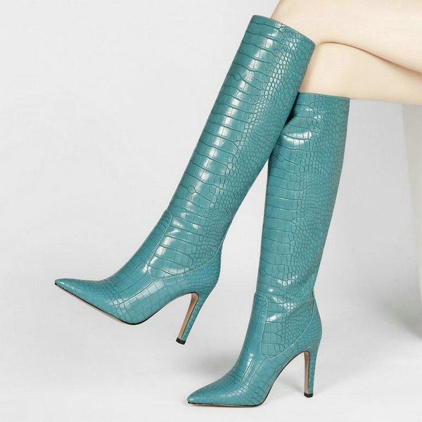 boots 2021 women knee high faux leather quality ladies thin heel fashion pointed toe slip on women's, Black 
boots 2021 women knee high faux leather quality ladies thin heel fashion pointed toe slip on women's, Black
