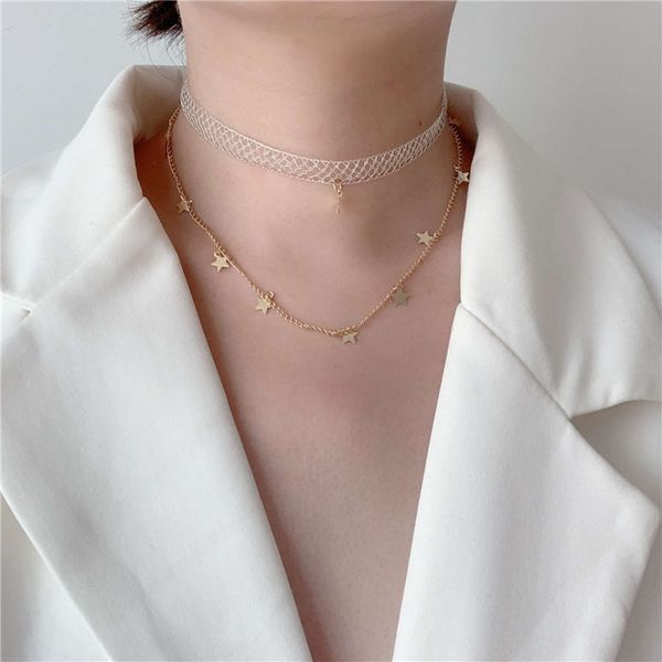 hbp fashion korean collar choker necklace female fairy double lace star clavicle simple temperament with neck chain, Silver
hbp fashion korean collar choker necklace female fairy double lace star clavicle simple temperament with neck chain, Silver