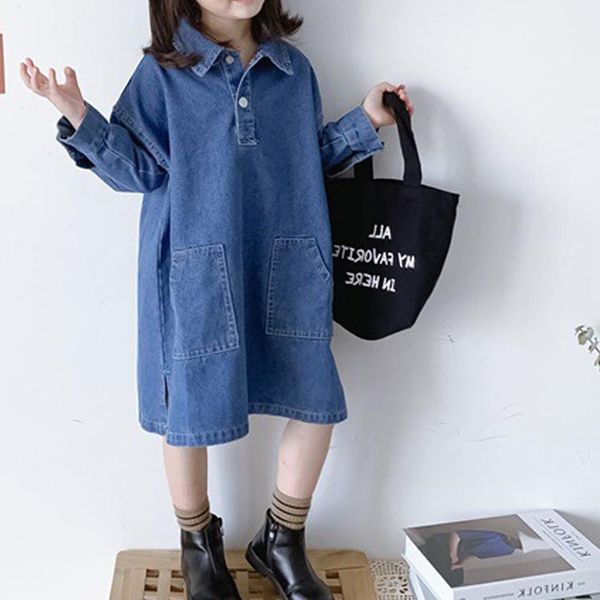 girl's dresses autumn/winter children clothing girls fashion lapel slit loose denim long dress baby clothes casual for 2021, Red;yellow
girl's dresses autumn/winter children clothing girls fashion lapel slit loose denim long dress baby clothes casual for 2021, Red;yellow