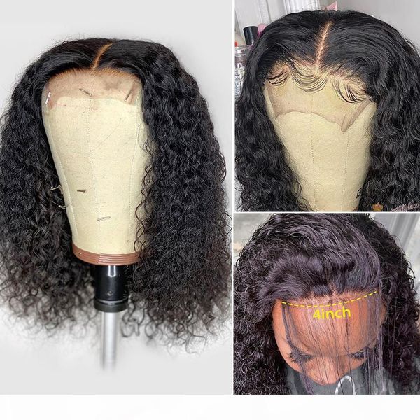 short lace closure wigs wet and wavy brazilian 4x4 curly lace front wigs for black women deep wave bob human hair wigs, Black;brown
short lace closure wigs wet and wavy brazilian 4x4 curly lace front wigs for black women deep wave bob human hair wigs, Black;brown