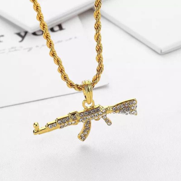 pendant necklaces punk style hip-hop pistol and submachine gun necklace copper inlaid zircon jewelry for men women, Silver
pendant necklaces punk style hip-hop pistol and submachine gun necklace copper inlaid zircon jewelry for men women, Silver