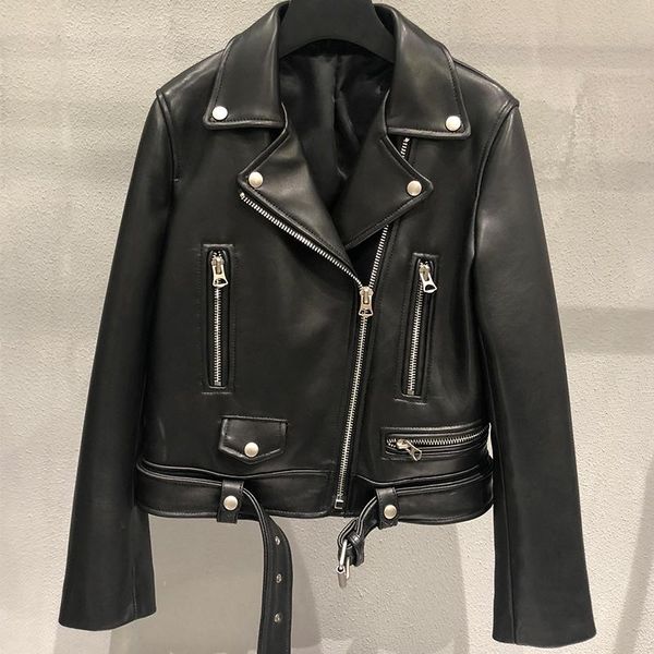 women's leather & faux genuine women quality jacket fashion lady coat, Black
women's leather & faux genuine women quality jacket fashion lady coat, Black