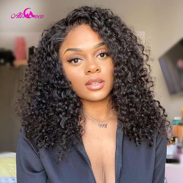lace wigs alicoco natural color kinky curly bob 13x4 front wig peruvian remy short summer human hair pre plucked for black women, Black;brown
lace wigs alicoco natural color kinky curly bob 13x4 front wig peruvian remy short summer human hair pre plucked for black women, Black;brown