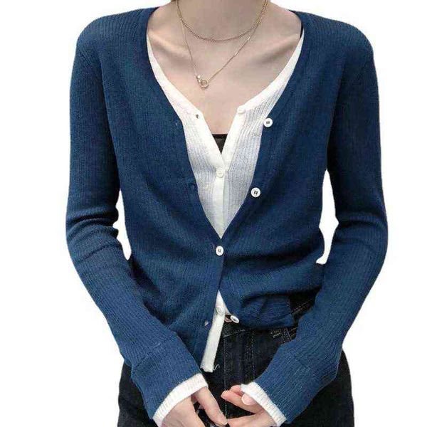 women's sweaters fake two-piece knitted cardigan 2021 autumn slim fit slim v-neck stitched sweater coat women, White;black
women's sweaters fake two-piece knitted cardigan 2021 autumn slim fit slim v-neck stitched sweater coat women, White;black