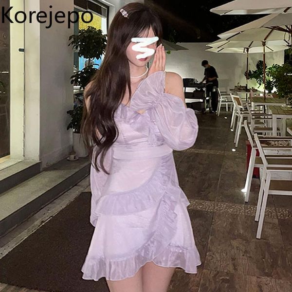 casual dresses korejepo women dress 2021 autumn early sweet fairy purple v-neck long sleeve suspender off-shoulder ruffled, Black;gray
casual dresses korejepo women dress 2021 autumn early sweet fairy purple v-neck long sleeve suspender off-shoulder ruffled, Black;gray