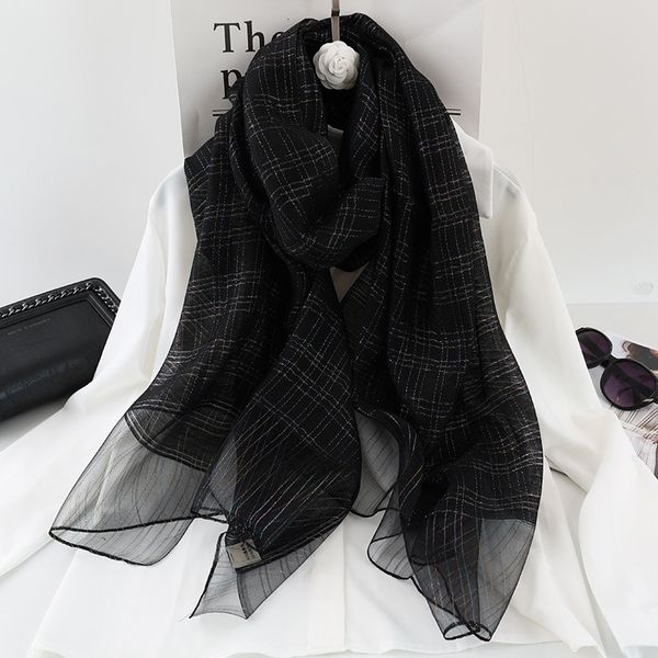 shawl scarf 2021 autumn and winter color lattice real silk blended female mulberry gold silver long dual-purpose, Blue;gray
shawl scarf 2021 autumn and winter color lattice real silk blended female mulberry gold silver long dual-purpose, Blue;gray