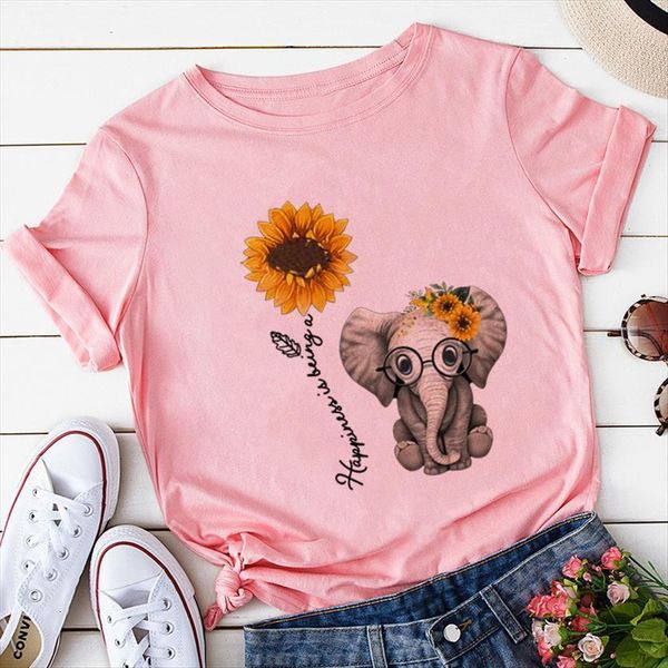 elephant sunflower print casual women short sleeve o neck tee girl 90s harajuku funny clothes,drop ship, White
elephant sunflower print casual women short sleeve o neck tee girl 90s harajuku funny clothes,drop ship, White