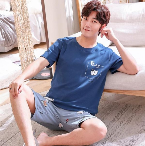 2021 summer pajamas cotton men's pijamas 2pcs/set short-sleeved short pant pajama set male sleep loose nightwear sleepwear, Black;brown
2021 summer pajamas cotton men's pijamas 2pcs/set short-sleeved short pant pajama set male sleep loose nightwear sleepwear, Black;brown