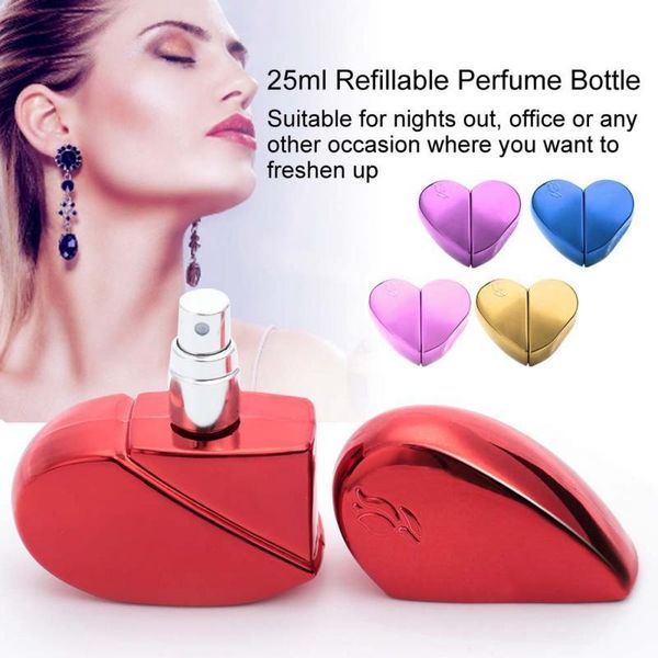 packing bottles 6 colors 25ml heart shaped aluminum perfume spray empty refillable atomizer cosmetic container for women
packing bottles 6 colors 25ml heart shaped aluminum perfume spray empty refillable atomizer cosmetic container for women