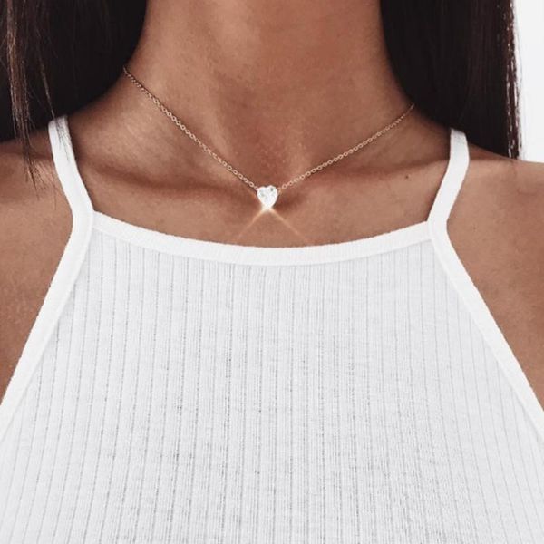 chokers 2021 fashion jewelry gold chain love crystal zircon heart necklace female short collar choker necklaces for women girls, Golden;silver
chokers 2021 fashion jewelry gold chain love crystal zircon heart necklace female short collar choker necklaces for women girls, Golden;silver