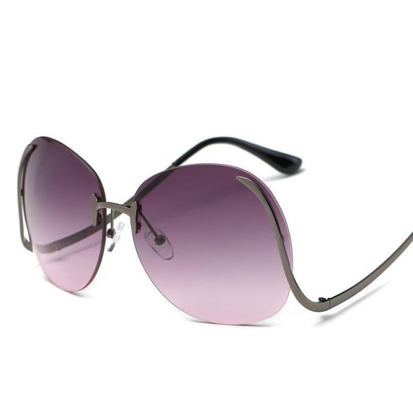 sunglasses 2021 fashion luxury round metal frame rimless women trendy gradient oversized brand designer mirror uv400, White;black
sunglasses 2021 fashion luxury round metal frame rimless women trendy gradient oversized brand designer mirror uv400, White;black