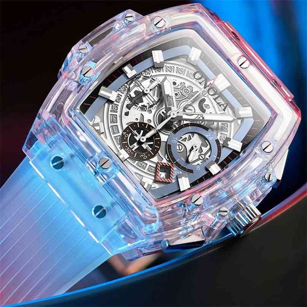 onola brand transparent plastic watch men women clock fashion sports casual unique quartz luxury square mens 210609, Slivery;brown
onola brand transparent plastic watch men women clock fashion sports casual unique quartz luxury square mens 210609, Slivery;brown