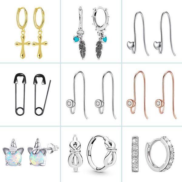 stud authentic 925 sterling silver earrings pendients heart u-shaped cross paperclip for elegant women girls fine jewelry, Golden;silver
stud authentic 925 sterling silver earrings pendients heart u-shaped cross paperclip for elegant women girls fine jewelry, Golden;silver