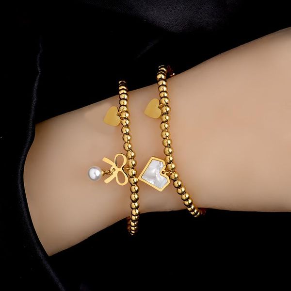 link, chain no fading 316l stainless steel bracelet heart-shaped butteryfly bow pendant romantic sweet fashion women's gift jewelry, Black
link, chain no fading 316l stainless steel bracelet heart-shaped butteryfly bow pendant romantic sweet fashion women's gift jewelry, Black