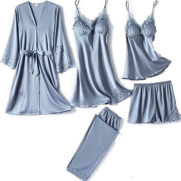 women's sleepwear 5pcs lady lace pajamas set women loose pyjamas casual v-neck nightwear kimono robe gown lounge home clothin, Black;red
women's sleepwear 5pcs lady lace pajamas set women loose pyjamas casual v-neck nightwear kimono robe gown lounge home clothin, Black;red