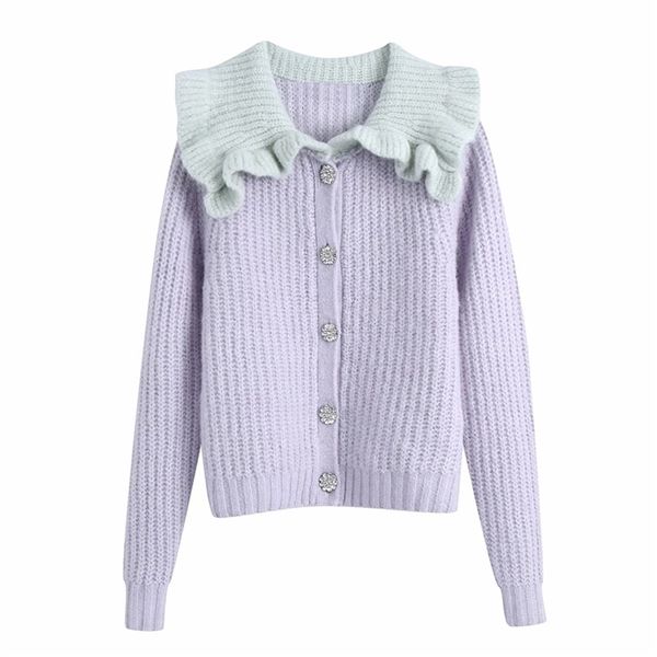 elegant women ruffles sweaters fashion ladies contrast color knitted coat sweet female chic diamond button cardigan 210527, White
elegant women ruffles sweaters fashion ladies contrast color knitted coat sweet female chic diamond button cardigan 210527, White