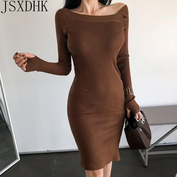 casual dresses jsxdhk vintage autumn women knitted pencil dress elegant korean simple off the shoulder bodycon office vestidos, Black;gray
casual dresses jsxdhk vintage autumn women knitted pencil dress elegant korean simple off the shoulder bodycon office vestidos, Black;gray