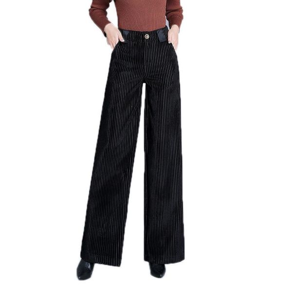 women's pants & capris elegant and comfortable corduroy wide leg women loose casual pant high waist autumn winter retro trousers, Black;white
women's pants & capris elegant and comfortable corduroy wide leg women loose casual pant high waist autumn winter retro trousers, Black;white