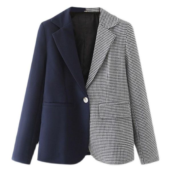 women's suits & blazers seebeautiful contrast color plaid loose blazer coat notched collar long sleeve one button fashion autumn 2021 w, White;black
women's suits & blazers seebeautiful contrast color plaid loose blazer coat notched collar long sleeve one button fashion autumn 2021 w, White;black