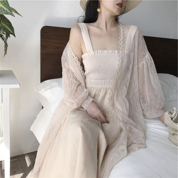 women's blouses & shirts summer thin super fairy with lace hollow long chic hong kong-flavored sunscreen shirt, White
women's blouses & shirts summer thin super fairy with lace hollow long chic hong kong-flavored sunscreen shirt, White