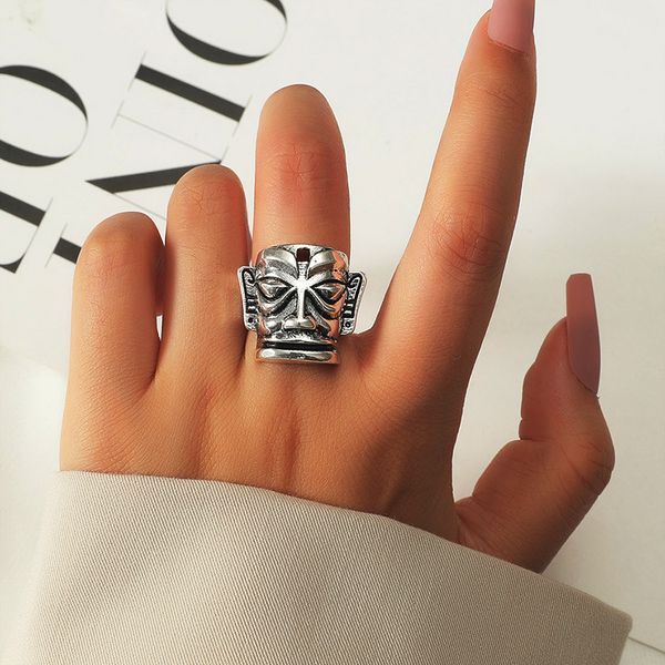 s2378 fashion jewelry vintage adjustable face mask ring punk men women's rings, Silver
s2378 fashion jewelry vintage adjustable face mask ring punk men women's rings, Silver
