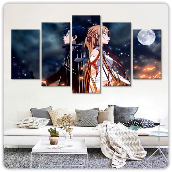 paintings canvas pictures home decoration 5 panel animation sword art online wall prints poster el modular living room
paintings canvas pictures home decoration 5 panel animation sword art online wall prints poster el modular living room