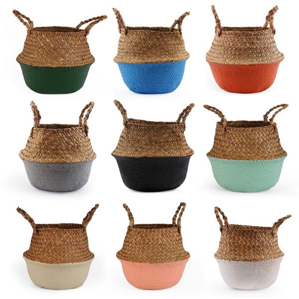 storage baskets 2 pcs/set basket decorated with seaweed belly grass flower pot wicker toy
storage baskets 2 pcs/set basket decorated with seaweed belly grass flower pot wicker toy