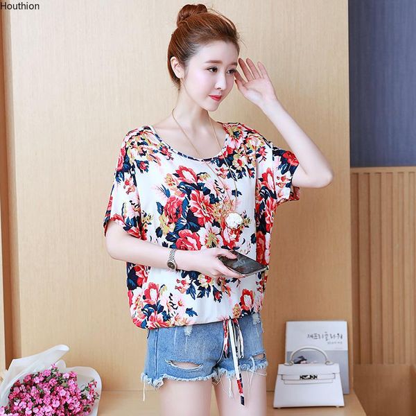 women's t-shirt houthion oversized printed short sleeve t shirt summer tees plus size chiffon o-collar casual fashion, White
women's t-shirt houthion oversized printed short sleeve t shirt summer tees plus size chiffon o-collar casual fashion, White