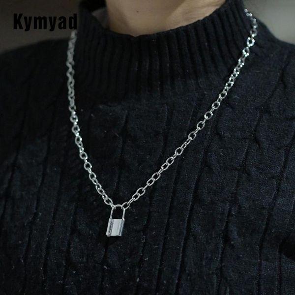 pendant necklaces kymyad gold silver color padlock link chain lock collar simple design collier femme jewelry
pendant necklaces kymyad gold silver color padlock link chain lock collar simple design collier femme jewelry