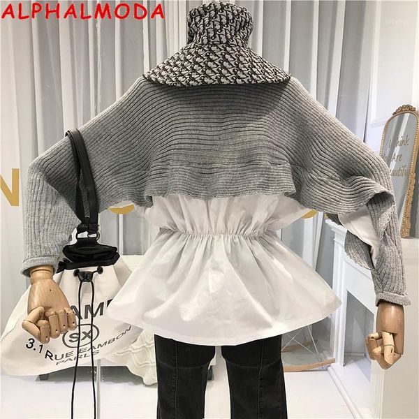 alphalmoda autumn 2019 shirt sweaters pullovers bat-sleeved stretchy waist women fashion patchwork jumpers autumn casual, White;black
alphalmoda autumn 2019 shirt sweaters pullovers bat-sleeved stretchy waist women fashion patchwork jumpers autumn casual, White;black