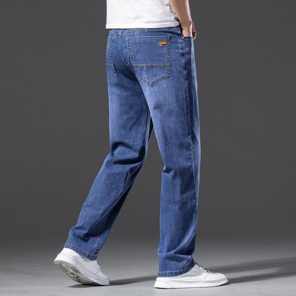 fashion business classic style stretch loose jean pants male brand denim trousers black blue
fashion business classic style stretch loose jean pants male brand denim trousers black blue