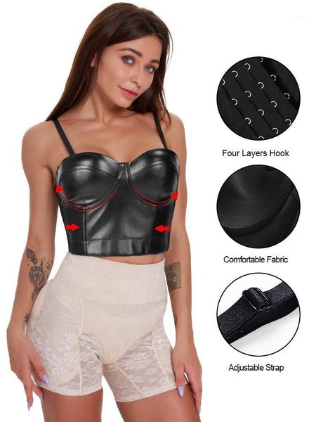 leather waist trainer bra women corset seamless bustiers push up gothic clothing slimming underwear & corsets, Black;white
leather waist trainer bra women corset seamless bustiers push up gothic clothing slimming underwear & corsets, Black;white