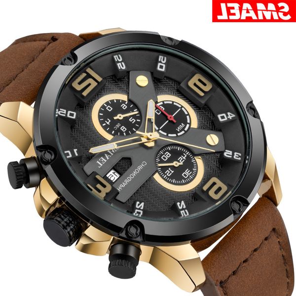 new smael smer outdoor sports quartz watch water calendar multi function men's, Slivery;brown
new smael smer outdoor sports quartz watch water calendar multi function men's, Slivery;brown