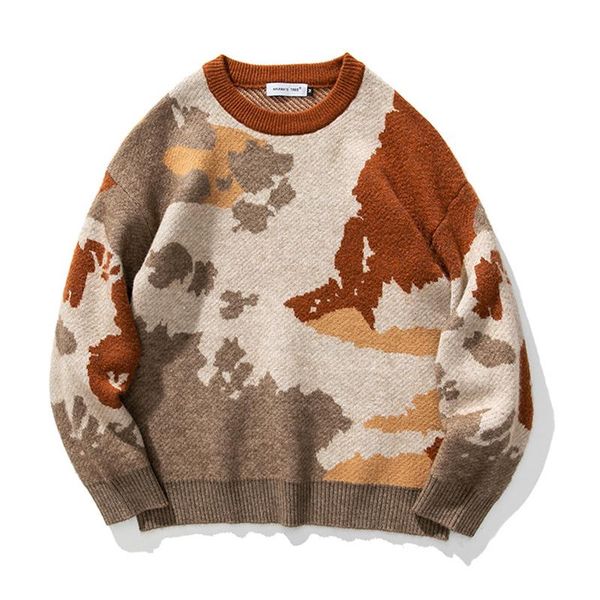 men's sweaters men camouflage retro winter knitted sweater 2021 couple o-neck pullovers wool male fashions casual oversized clothes, White;black
men's sweaters men camouflage retro winter knitted sweater 2021 couple o-neck pullovers wool male fashions casual oversized clothes, White;black