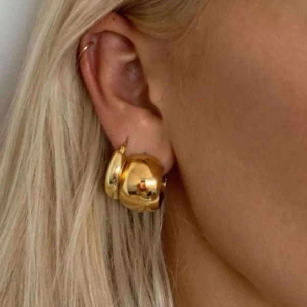 hoop & huggie uilz gold color thick wide round earrings for women cute circle ear ring female fashion jewelry brincos cel905, Golden;silver
hoop & huggie uilz gold color thick wide round earrings for women cute circle ear ring female fashion jewelry brincos cel905, Golden;silver